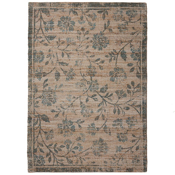 Photo 5 of Dua Floral Jute Rug