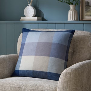 Deddington Check Wool Square Cushion