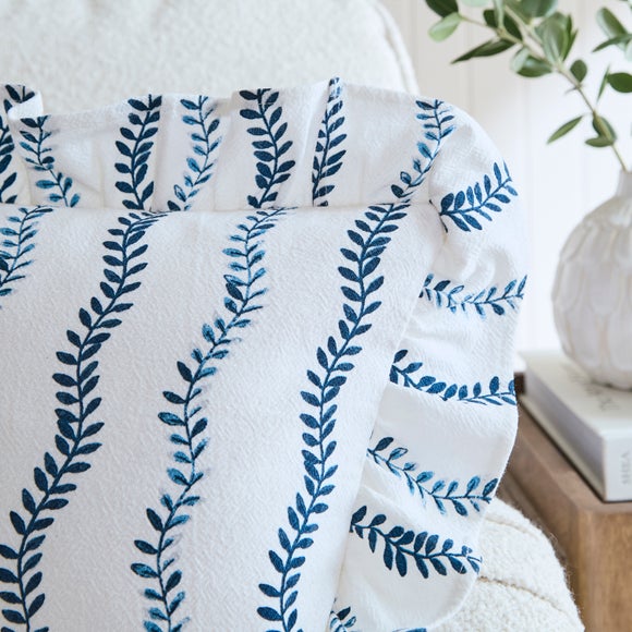 Photo 2 of Trailing Leaves Frilled Rectangle Cushion Cover Photo 2 of Trailing Leaves Frilled Rectangle Cushion Cover
