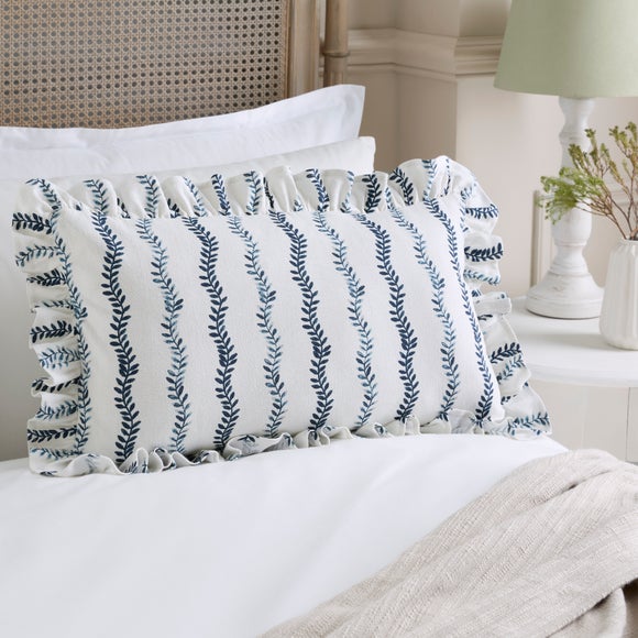 Photo 5 of Trailing Leaves Frilled Rectangle Cushion Cover Photo 5 of Trailing Leaves Frilled Rectangle Cushion Cover