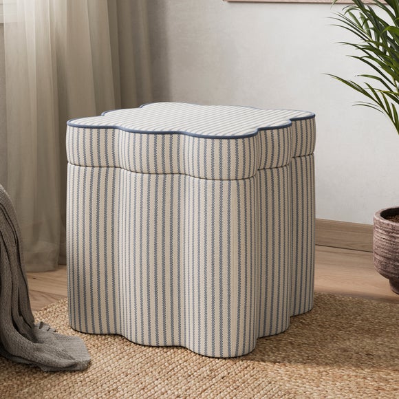 Wavie Tiny Stripe Storage Footstool