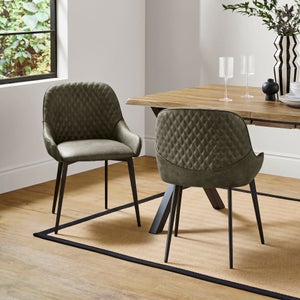 Hudson Set Of 2 Dining Chairs- Faux Leather