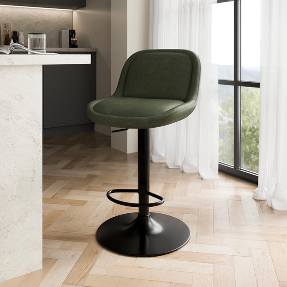 Lyle Gaslift Barstool, Faux Leather
