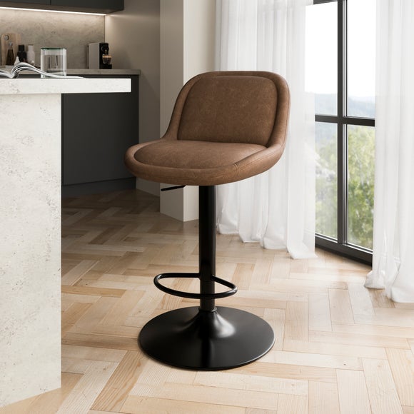 Lyle Gaslift Barstool, Faux Leather