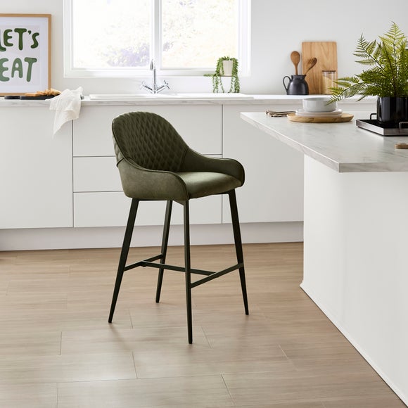 Hudson Bar Stool, Faux Leather