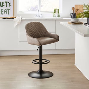 Hudson Height Adjustable Bar Stool- Faux Leather