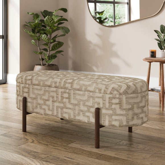 Marley Aztec Chenille Storage Ottoman