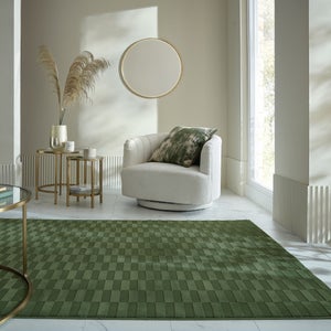 Mira Checkerboard Washable Rug