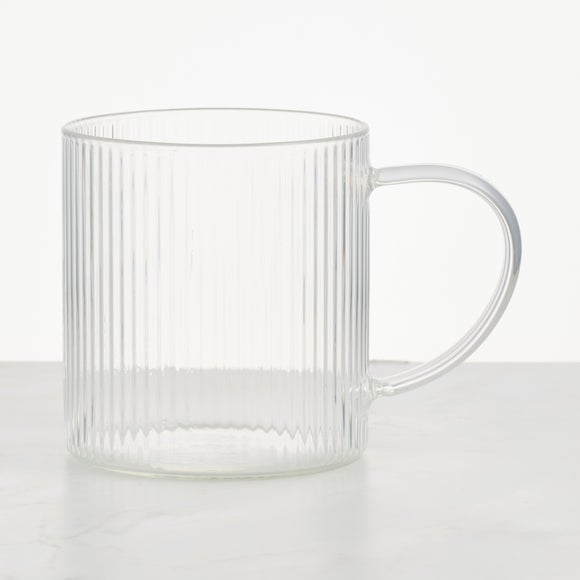 View Essentials Ribbed Borosilicate Glass Mug View Essentials Ribbed Borosilicate Glass Mug