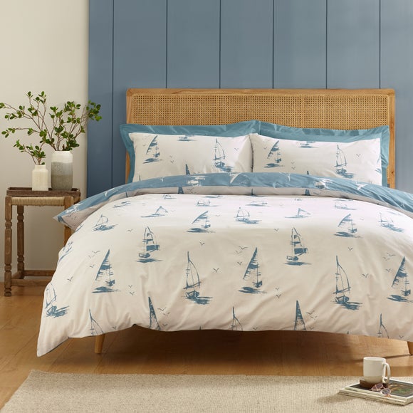 View Catherine Lansfield Salcombe Boats Polycotton Duvet Cover & Pillowcase Set