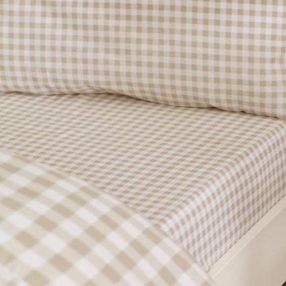 View Catherine Lansfield Bamford Gingham Check Polycotton Fitted Sheet View Catherine Lansfield Bamford Gingham Check Polycotton Fitted Sheet