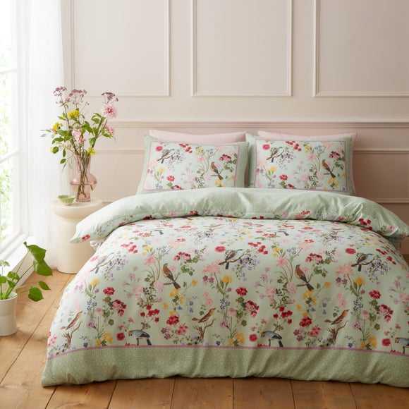 RHS x Catherine Lansfield Birds In Bloom Duvet Cover & Pillowcase Set