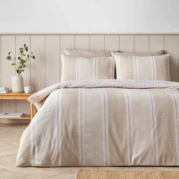Catherine Lansfield Banded Stripe Polycotton Duvet Cover & Pillowcase Set