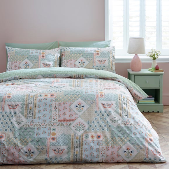 Catherine Lansfield Folk Patchwork Polycotton Duvet Cover & Pillowcase Set