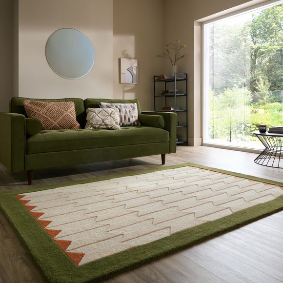Mara Chevron Border Wool Rug