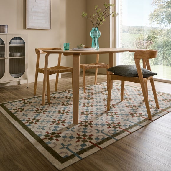 Awen Check Wool Blend Rug