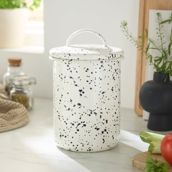 View Enamel Black Splatter Kitchen Canister View Enamel Black Splatter Kitchen Canister