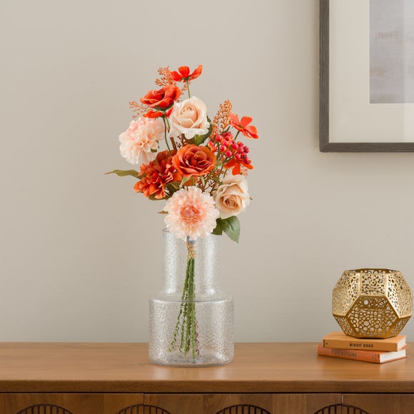 Artificial Autumnal Large Rose Bouquet