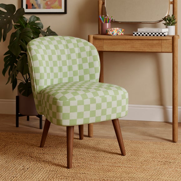 Colette Checkerboard Textured Weave Accent Chair