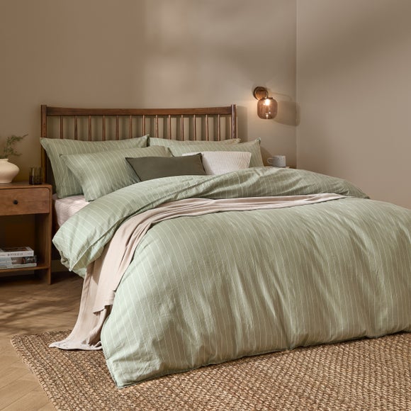 Yard Linear 100% Cotton Duvet Cover & Pillowcase Set