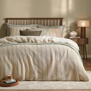 Yard Waffle Stripe 100 Cotton Duvet Cover & Pillowcase Set