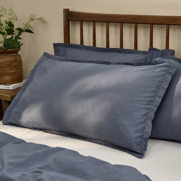 View Yard Hebden Washed Cotton Oxford Pillowcase Pair View Yard Hebden Washed Cotton Oxford Pillowcase Pair