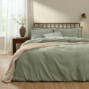 Yard Hebden Seersucker 100 Cotton Duvet Cover & Pillowcase Set