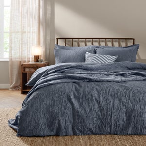 Yard Hebden Seersucker 100 Cotton Duvet Cover & Pillowcase Set