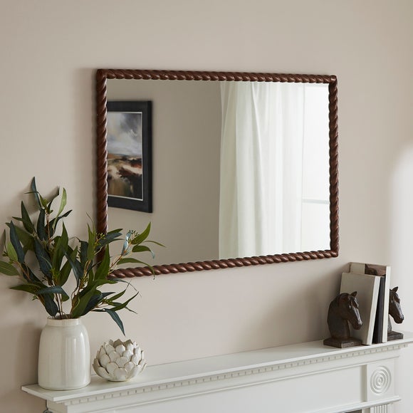 View Lucia Twisted Wood Rectangle Wall Mirror View Lucia Twisted Wood Rectangle Wall Mirror