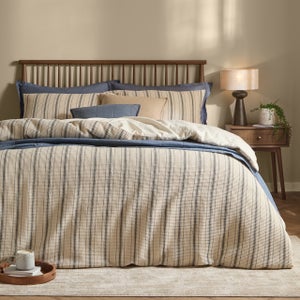 Yard Waffle Stripe 100 Cotton Duvet Cover & Pillowcase Set