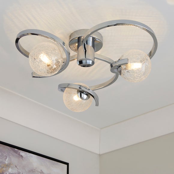 View Penny 3 Light Semi Flush Ceiling Light View Penny 3 Light Semi Flush Ceiling Light