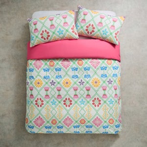 Yinka Ilori Net Floral 100 Cotton Duvet Cover & Pillowcase Set
