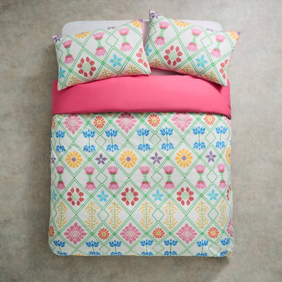 Yinka Ilori Net Floral 100% Cotton Duvet Cover & Pillowcase Set