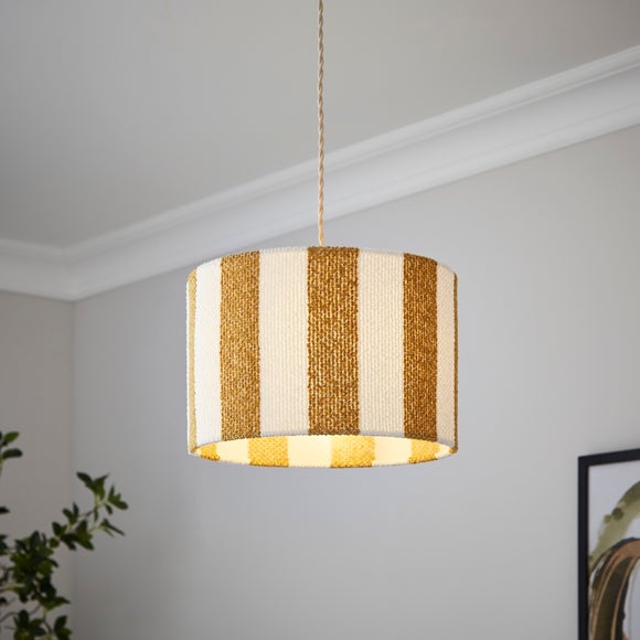 Beatrice Boucle Stripe Easy Fit Drum Lamp Shade