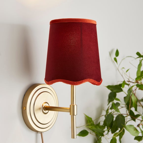 Scalloped Velvet Easy Fit Lamp Shade
