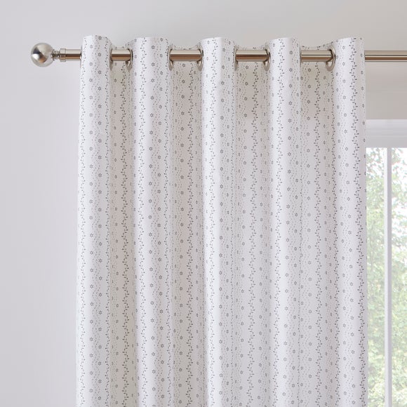 Ditsy Stripe Blackout Eyelet Curtains
