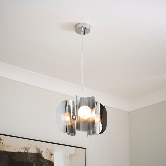 Curve Ribbed 3 Light Adjustable Pendant Light