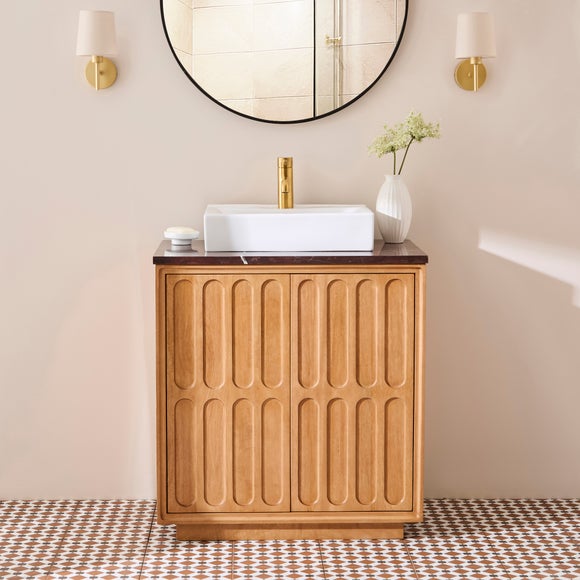 Alia Vanity Unit, Mango Wood and Marble