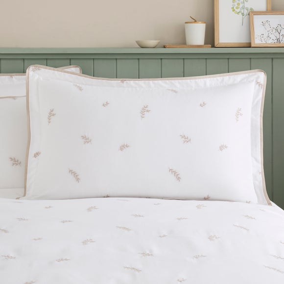 Anna Sprig Embroidery 100% Cotton Oxford Pillowcase