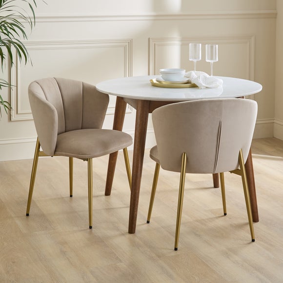 Kiley Dining Chair with Gold Legs, Velvet