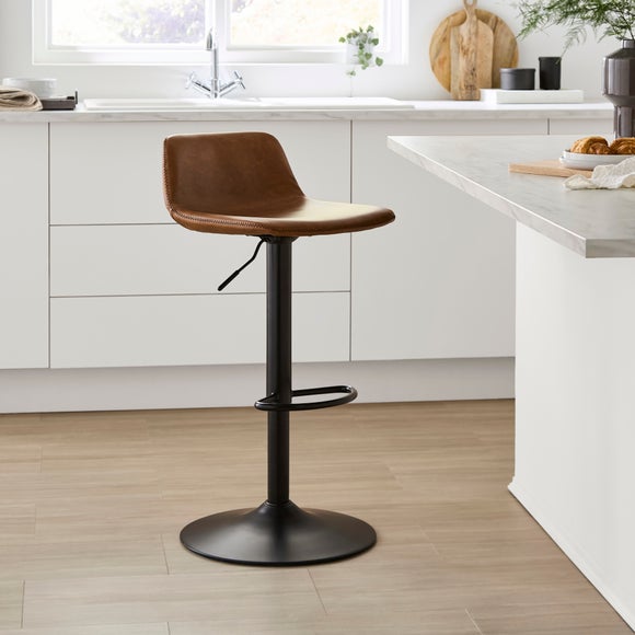 View Jayden Height Adjustable Barstool- Faux Leather View Jayden Height Adjustable Barstool- Faux Leather