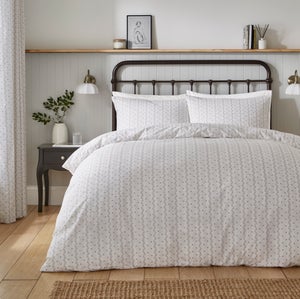 Ditsy Stripe 100 Cotton Duvet Cover & Pillowcase Set