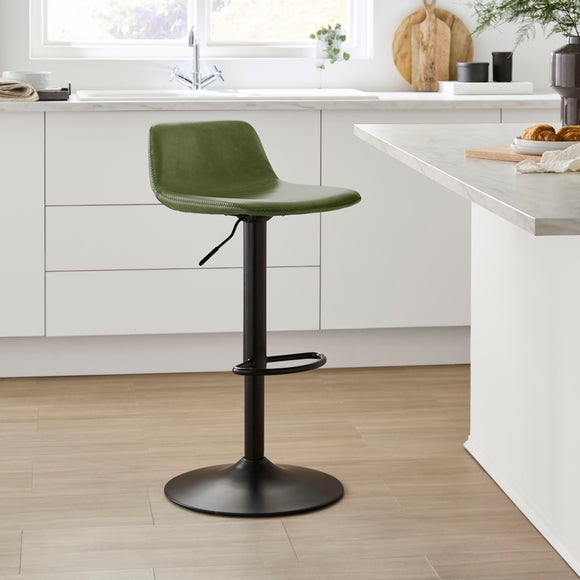 View Jayden Height Adjustable Barstool- Faux Leather View Jayden Height Adjustable Barstool- Faux Leather