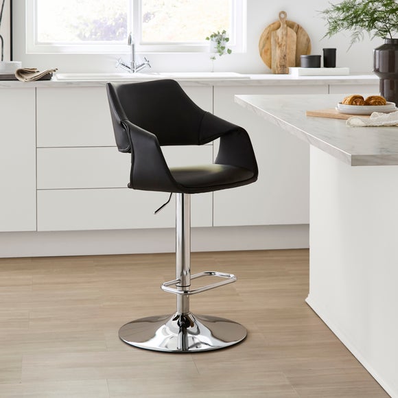 Marley Gaslift Barstool, Faux Leather