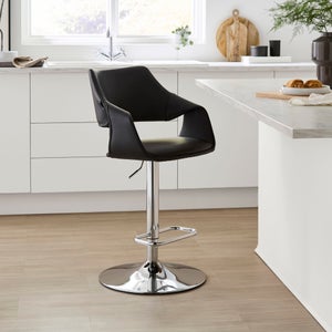 Marley Gaslift Barstool- Faux Leather