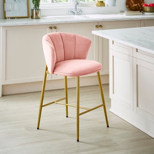 Kiley Bar Stool With Gold Legs- Velvet