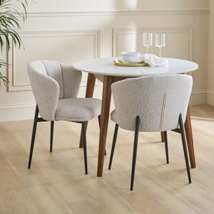 Kiley Dining Chair With Black Legs- Boucle