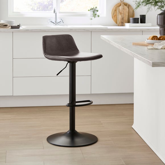 View Jayden Height Adjustable Barstool- Faux Leather View Jayden Height Adjustable Barstool- Faux Leather