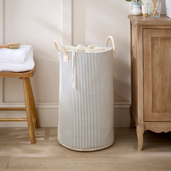 Woven Ticking Stripe Laundry Bag