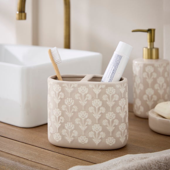 Fiorella Wax Resist Double Toothbrush Holder